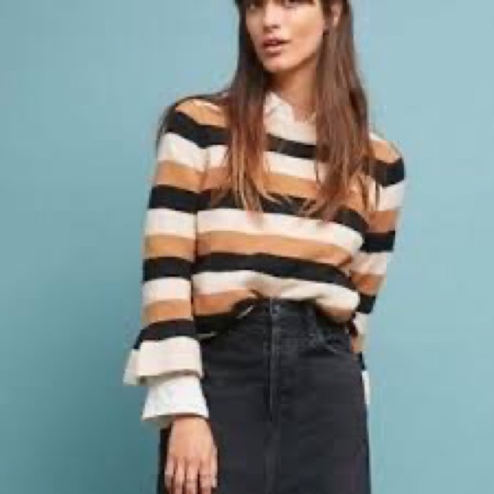 NWOT Anthropologie Harlyn Striped Sweater, Size M